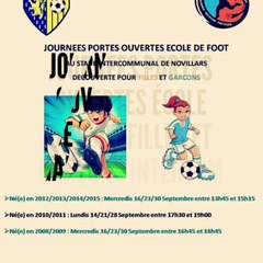 Télécharger la video: JOURNÉES PORTES OUVERTES ECOLE DE FOOT FILLES ET GARÇONS INTERCOMMUNAL  DE NOVILLARS LUNDI 14 MARS MARDI 15 MERCRRDI 16 SEPTEMBRE