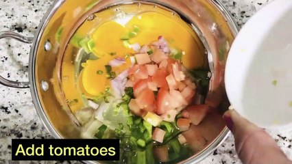 Cheesy veg omelet recipe | Cheesy omelet