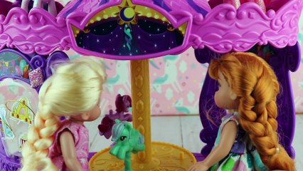 Zip Line Play Time!  Elsa and Anna Toddlers