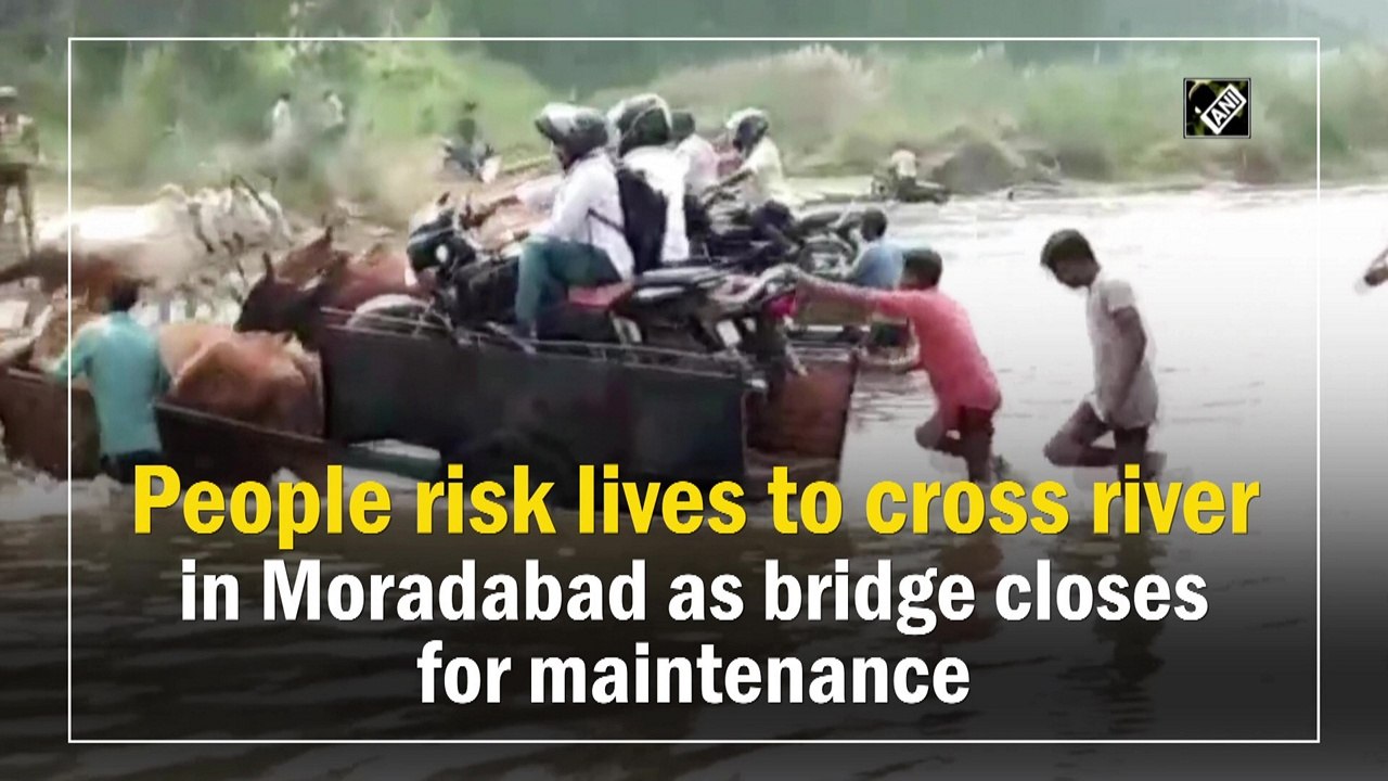 People risk lives to cross river in Moradabad a...