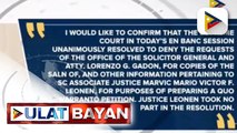 Hiling ni SolGen at ni Atty. Gadon na mabigyan ng kopya ng SALN ni Assoc. Justice Leonen, ibinasura ng SC