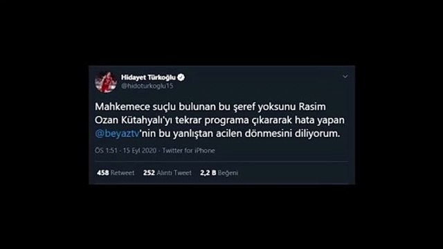 Hidayet Türkoğlu'ndan Rasim Ozan Kütahyalı için Beyaz TV'ye çağrı: Bu şeref yoksununu...