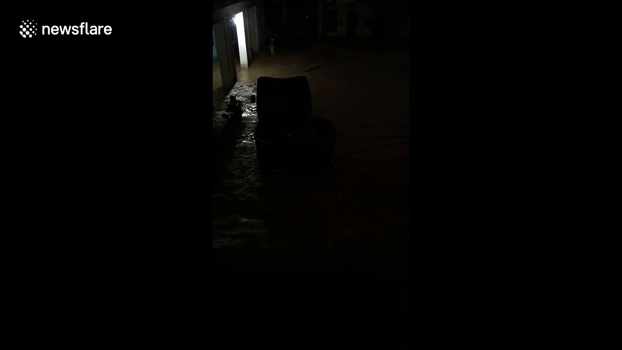 Flash floods submerge village in Vietnam overnight causing residents to move to rooftops