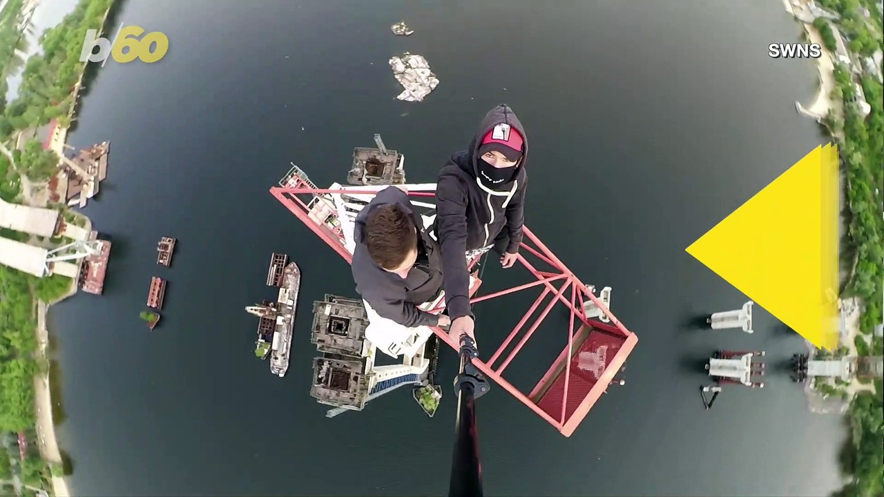 Daredevils Climb and Dangle From 650ft Abandone...
