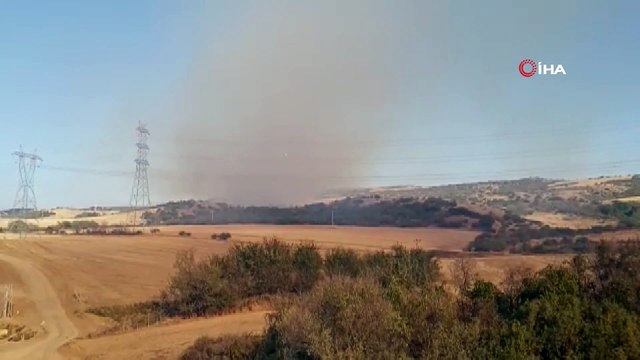 Gelibolu'daki yangın şiddetli rüzgarın etkisiyle büyüyor