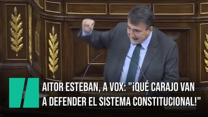 Aitor Esteban, a Vox: "¡Qué carajo van a defender ustedes el sistema constitucional!"