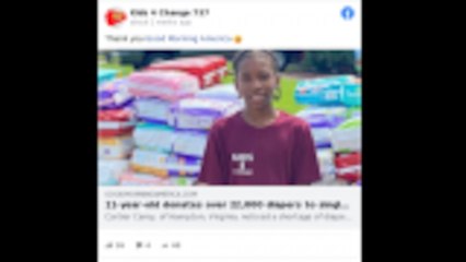 11-Year-Old Donates Over 22,000 Diapers To Parents In Need