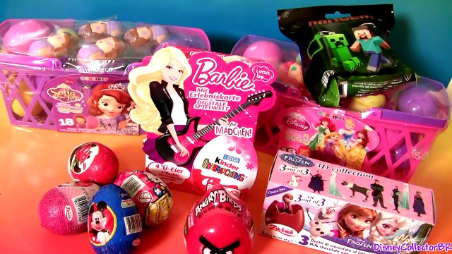 Barbie Kinder Surprise Boxes Eggs Sofia Basket Minecraft Zombie Disney Princesses Frozen 3D Cars2