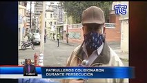 Dos patrulleros se accidentaron en una persecución en Quito