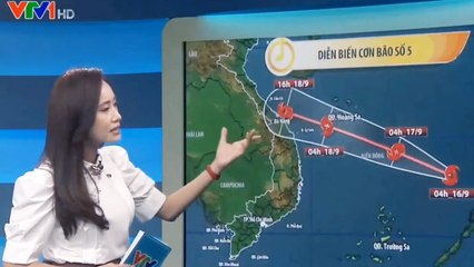 Diễn biễn cơn bão số 5  Dự báo thời tiết hôm nay ngày16/9  VTV 1