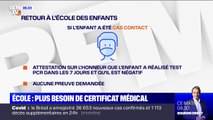 Coronavirus: une attestation sur l'honneur des parents suffit désormais pour remettre son enfant à l'école
