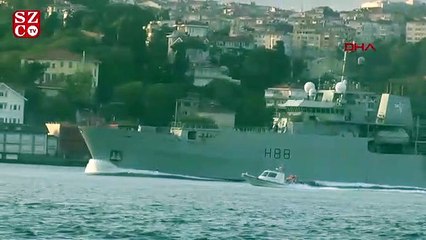 İngiliz araştırma gemisi İstanbul Boğazı'ndan geçti