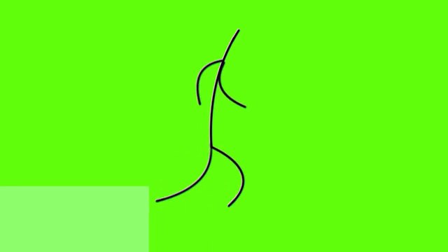 Green screen stickman running animation (no copyright)