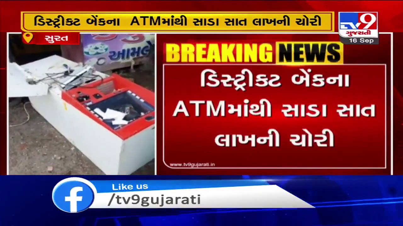 CCTV- Miscreants vandalize, loot ATM in Surat