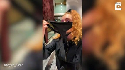 Maskesini bulamayınca, kadın çamaşırı taktı!