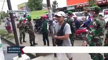 Tidak Memakai Masker, Puluhan Warga Disanksi Menyapu Jalan Dan Hafal Pancasila