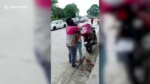 Boyfriend pretends to have died in motorbike crash before making surprise proposal to girlfriend