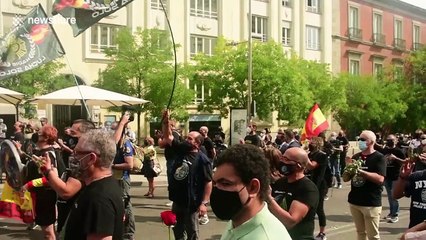 Manifestation of the "Jusapol" platform consistent with police officers and the Civil Guards in Spain