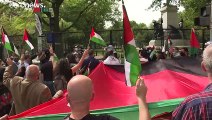 مظاهرة قرب البيت الأبيض احتجاجا على اتفاق التطبيع بين الإمارات والبحرين وإسرائيل