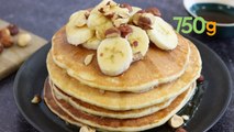 Recette de pancakes au sirop d'érable, bananes et noisettes - 750g