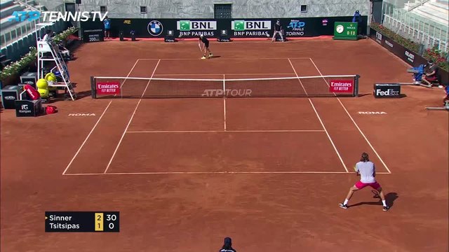 Sinner survives Tsitsipas comeback to progress to Rome