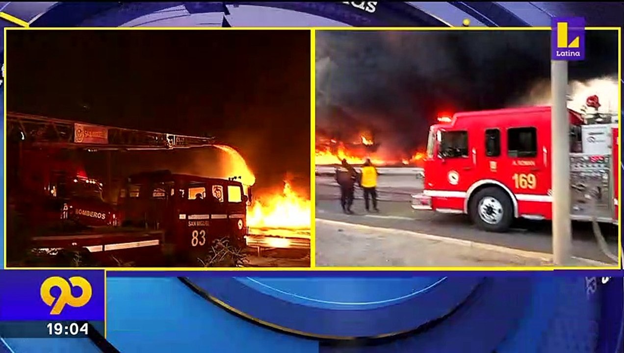 Noticia en vivo: incendio en fabrica clandestina de zapatillas en El Agustino