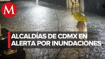 Lluvias torrenciales inundan calles y casas en la CdMx