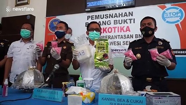 Thousands of ecstasy pills seized and destroyed in Indonesia
