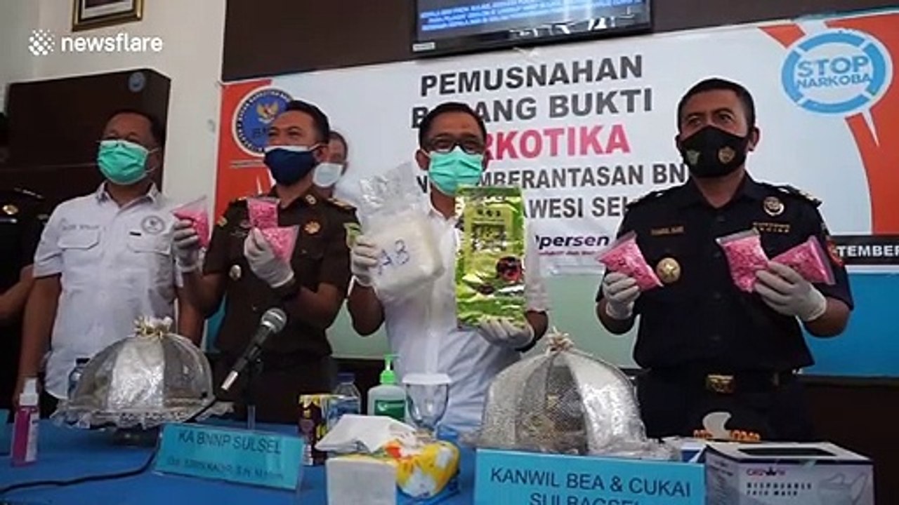 Thousands of ecstasy pills seized and destroyed in Indonesia