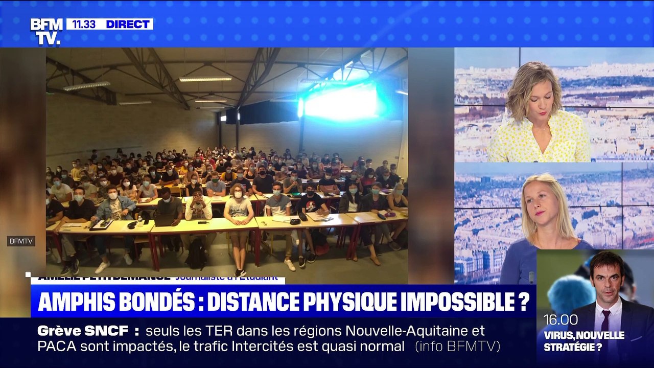 BFMTV répond à vos questions : Distance physique impossible dans les amphis bondés ? - 17/09