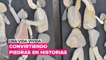 El artista que crea obras de arte con piedras