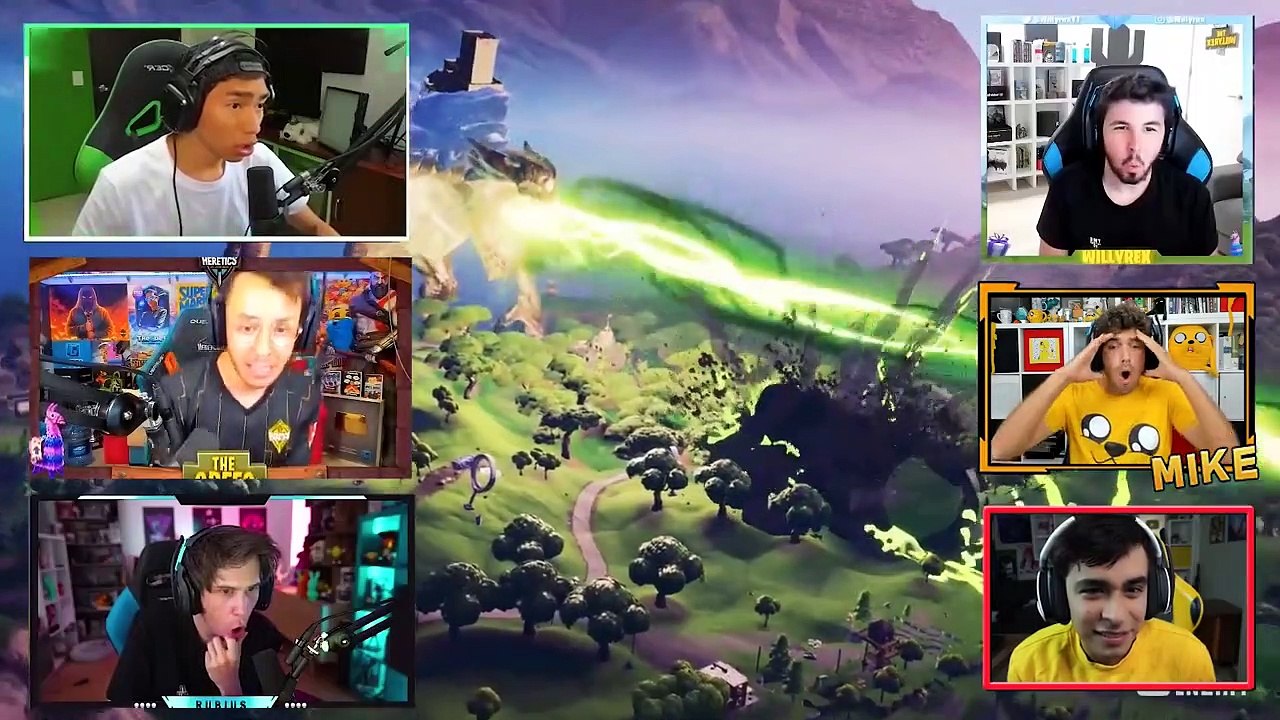 INCREÍBLE REACCIÓN DE MIKECRACK, RUBIUS, GREFG, WILLY, FERNAN Y RAPTOR AL EVENTO FINAL DE FORTNITE