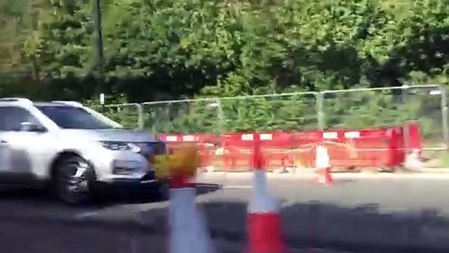 Queues of traffic near the Covid-19 testing centre in Sunderland