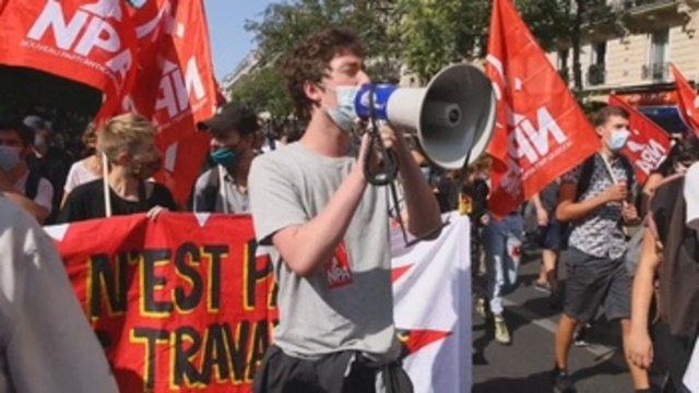 Sindicatos franceses protestan contra la política liberal de Macron