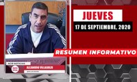 Resumen de noticias jueves 17 de septiembre 2020 / Panorama Informativo / 88.9 Noticias