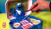 Cookie Monster Singing Songs 1-2-3 Learn & Crunch Lunchbox Colors Numbers Toy Review DisneyCollector