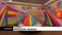 Russian artist fills Moscow museum with colourful latex sculptures