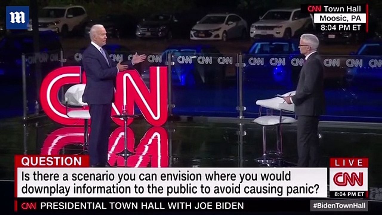 Biden slams Trump on inequality and safety at PA drive-in town hall