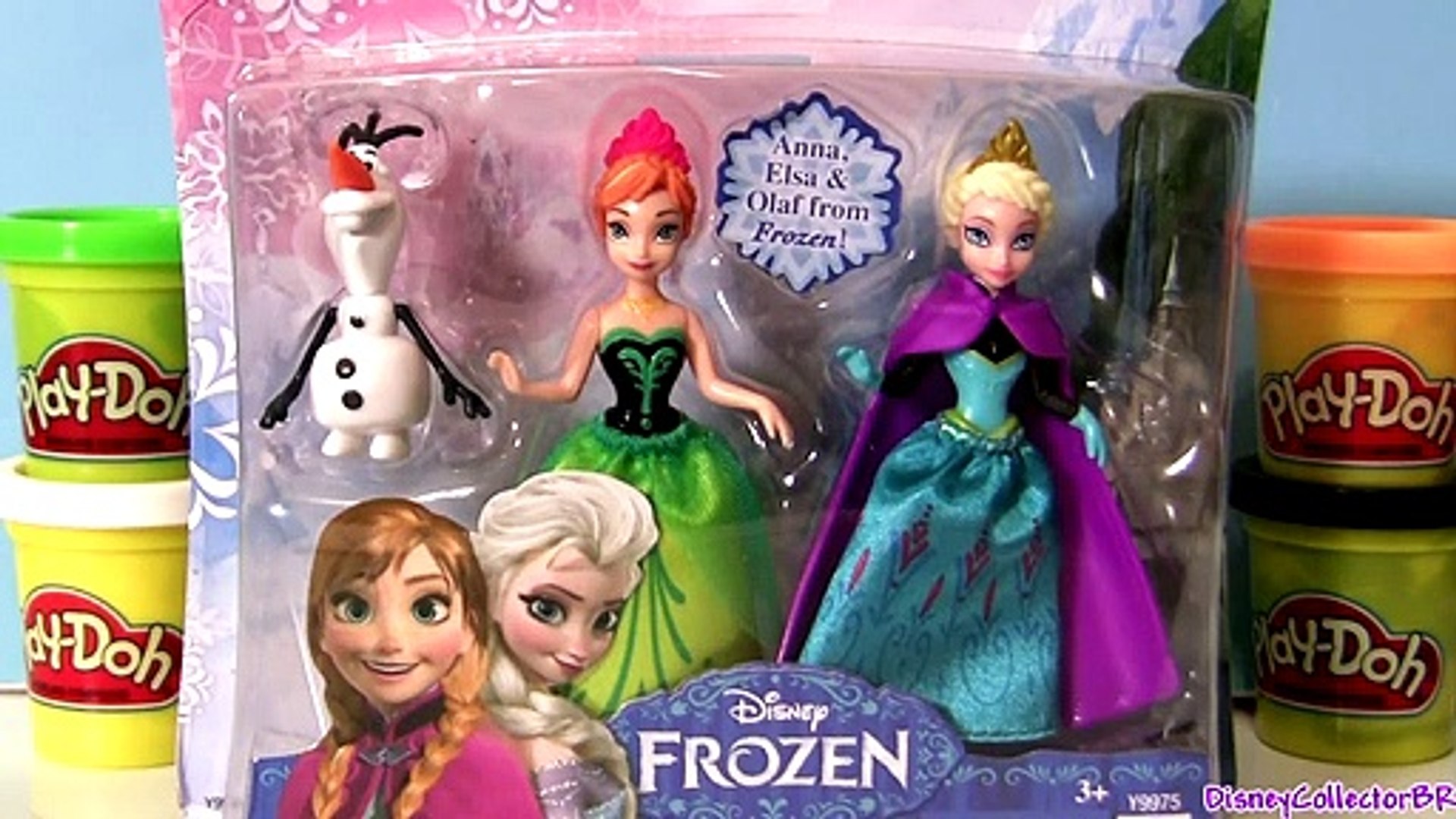 Play Doh Disney Frozen Anna Elsa Dolls and Olaf Snowman Playdough Review