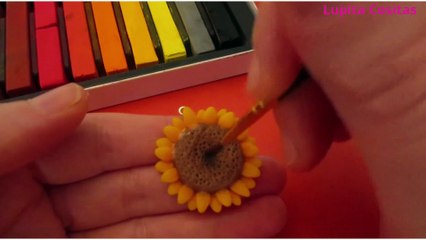 COMO HACER UN DIJE DE GIRASOL CON PORCELANA FRIA
