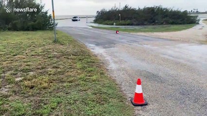 Tropical Storm Beta lashes Texas and floods roads