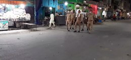 कांधला में एसपी के आदेश पर पुलिस ने पीएसी बल के साथ निकाला पैदल मार्च