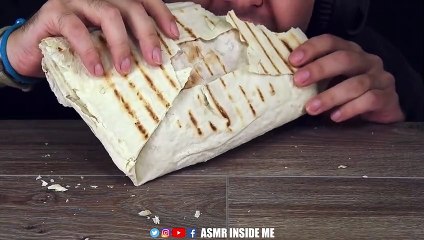 ASMR ASSORTED VEGETABLE WITH SAUSAGES IN CRISPY PITA LAVASH | EATING SOUND (NO TALKING)  BEST SOUND