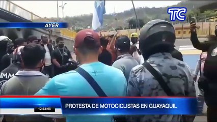 En Guayaquil se registró protesta de motociclistas para rechazar Ordenanza Municipal