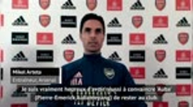 Arsenal - Arteta : Heureux d'avoir convaincu Aubameyang de rester