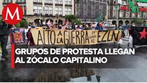 Alto a ataques paramilitares y vivienda digna, las peticiones de dos grupos en el Zócalo