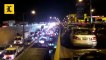 Alta congestión vehicular en la avenida Charles de Gaulle con Hermanas Mirabal, en SDN