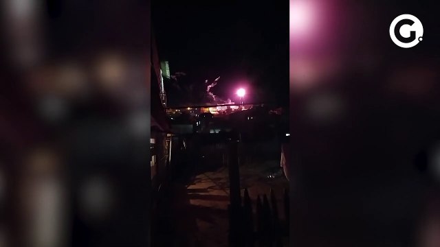 Fogos de artifício no Morro do Quiabo, em Cariacica