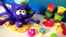 Play Doh Octopus Playset by Play Dough Ocean Animals Toys Review Poulpe Turtle Crab Lobster Fish