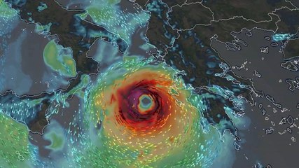 Download Video: L'Uragano Mediterraneo approda in Grecia: le immagini satellitari